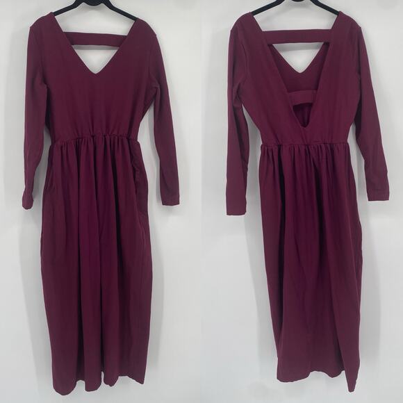 TONLÉ Dresses & Skirts - Tonlé Women's Plum Purple Stretch Midi Long Sleeve Dress Size Large